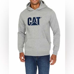NWT CAT Caterpillar Trademark Men’s Grey Hoodie Sweatshirt SZ XL